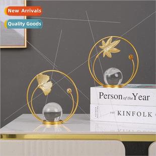 Ginkgo biloba crystal ball ornaments TV cabinet living room