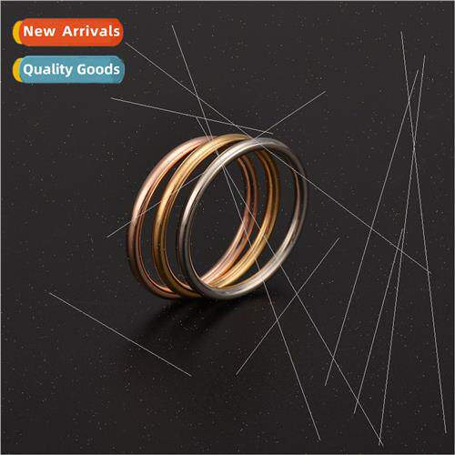 Round line ring fashion simple plain circle glossy tanium st