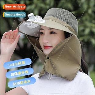 fan hat sun large sunscreen brim shawl Summer female