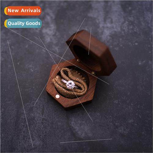 Wooden small jewelry box portable mini desktop makeup ring e