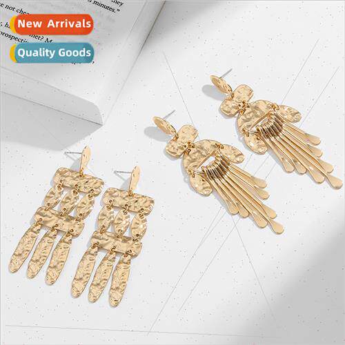 Autumn winter new retro long tassel earrings female Europe f