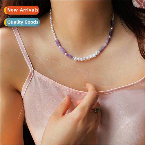 New round pearl necklace Europe ins female hundred semi-prec