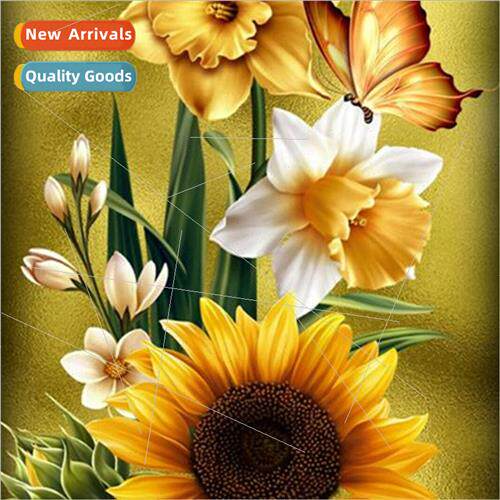 Diamond painting new DIY sunflower butterfly full round diam