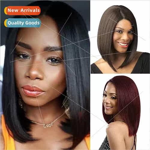 wigs 适用women center parted bangs medium length simulation