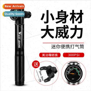 Aluminum alloy 300PSI high pressure bicycle pump two-way pum
