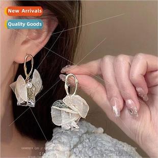 earrings female retro Mori vacation flower summer chiffon