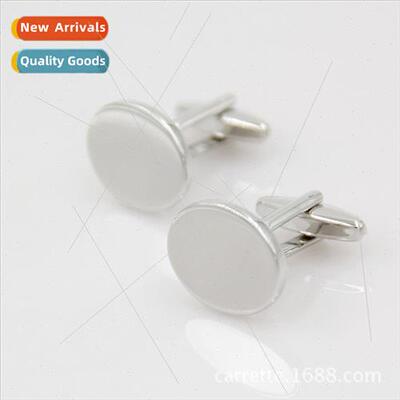 Minimalist grunge silver oval glossy men shirt buttons cuffl
