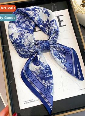 2022 Mori fashion Yangqi spring summer 70 silk square scarf