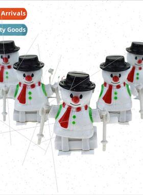 Winding Up Skiing Christmas Snowman Model Clockwork Snowman