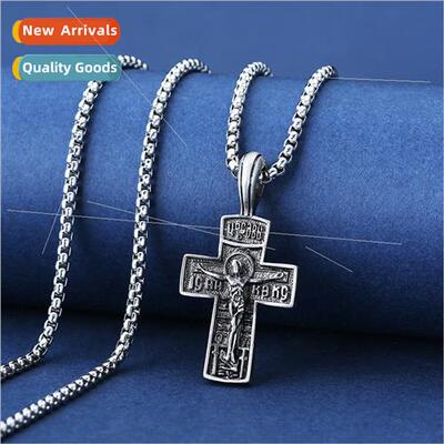 Europe vintage cross pendant men tanium steel necklace perso