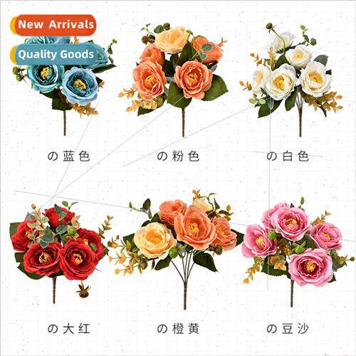 Bouquet 5 head  western rose simulation flowers fake flowers