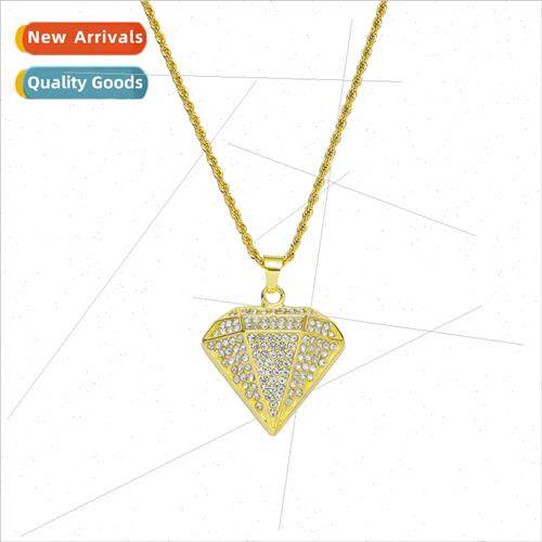 Europe popular hip hop necklace full diamond triangle diamon