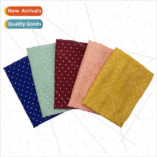 Hot Gold Dot Cotton nen Ladies Long Scarf Scarf Wrap Turban