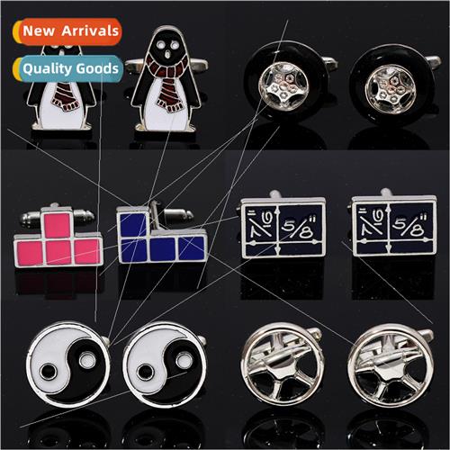 Men cufflinks penguin tetris gossip cufflinks men fashion sh