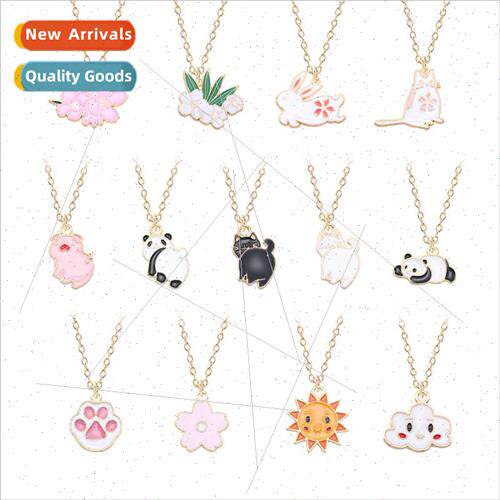 Korea cute cartoon pendant necklace panda rabb piggy animal
