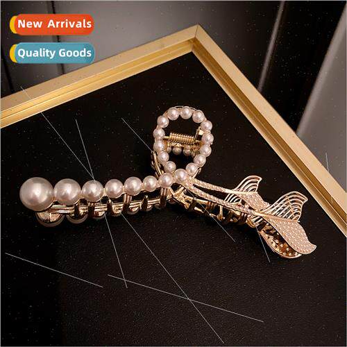 Pearl double fishtail hair clips female back head advanced s