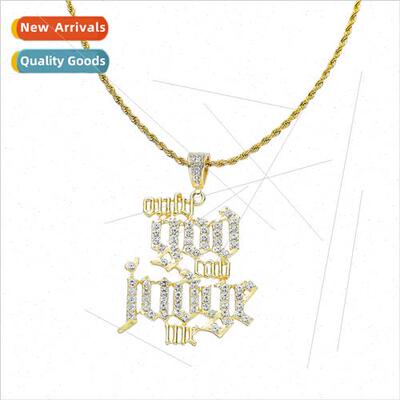 Drilling letters pendant necklace influx men hiphop fashion