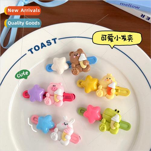 Cute cartoon bear rabb star hair clips girl heart versatile