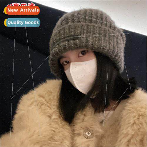 Woolen cap children fall winter ins big face show face beani