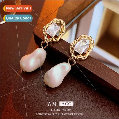 silver needle French baroque pearl earrings fashion hundred