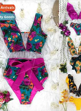 swimsu2023 new iEurope swimsu separates high waist bikini so