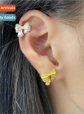 Brushed bow ear clips whout ear holes super-beautiful teenag