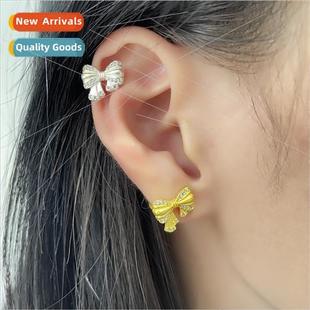 clips whout holes Brushed beautiful ear super teenag bow