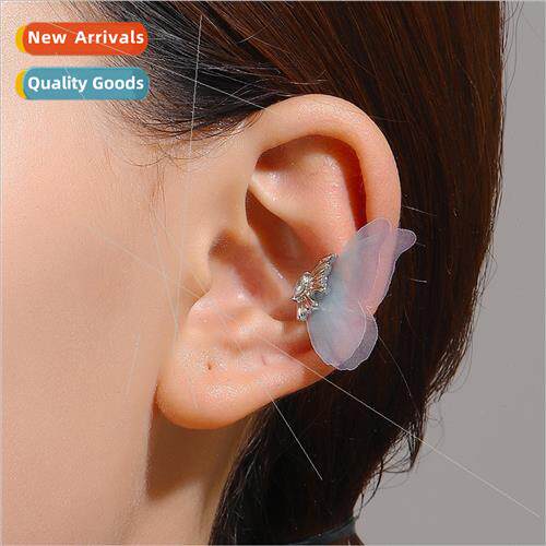 Fashion Mori super fairy tulle butterfly ear clips whout ear