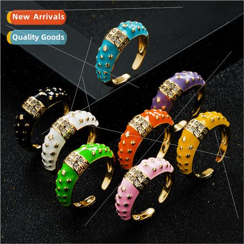 Europe fashion copper gold-plated micro-set zirconia drip oi