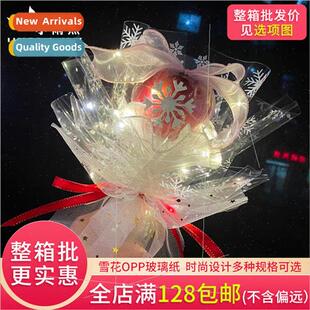 Cellophane  Transparent Thickened Snowflake OPP Film Floral