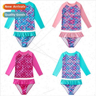 Europe mermaid childrens swimsus girls spl skirt swimsu colo