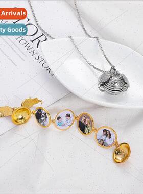 Europe Vintage Hollowed Out Wings Openable Multi-Layer Photo