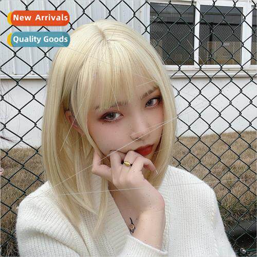 wig female short o head set hair tail a cut flush manga bang