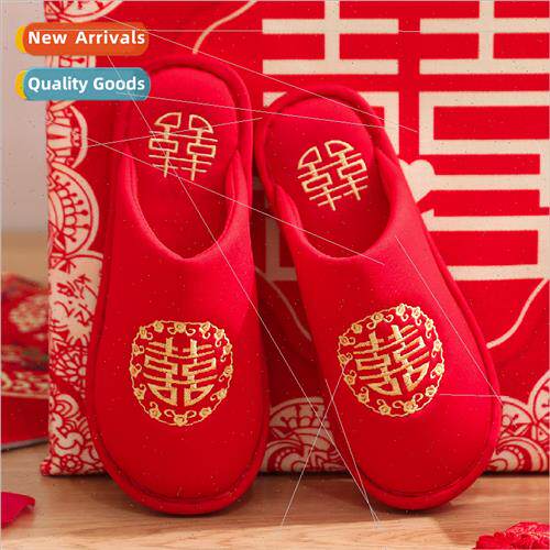 Wedding wedding slippers Chinese red festive fall and winter
