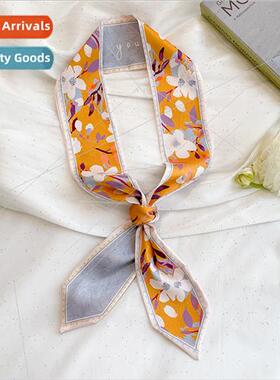Spring summer new floral long hair bsimulation silk scarf wo
