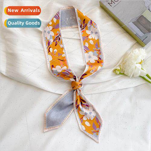 Spring summer new floral long hair bsimulation silk scarf wo