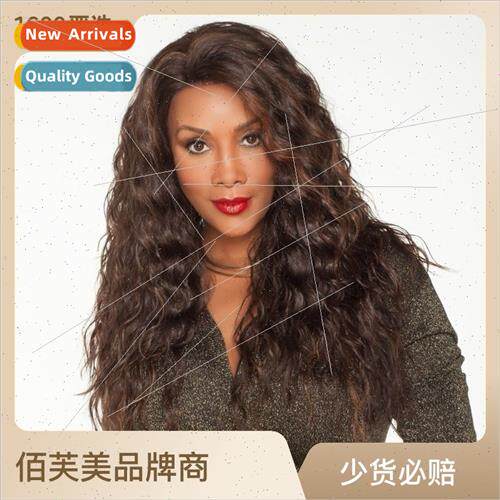 Europe wigs 适用women corn permed long curly hair African sm