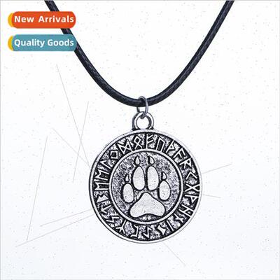Europe Viking Bear Amulet Pendant Bear Claw Necklace Nordic