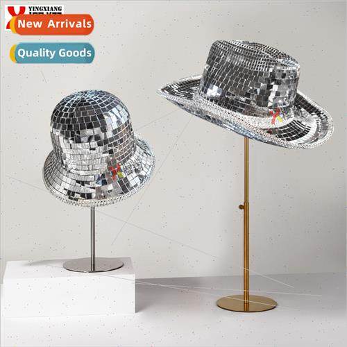 disco mirror hat laser fisherman hat new prom party mirror r