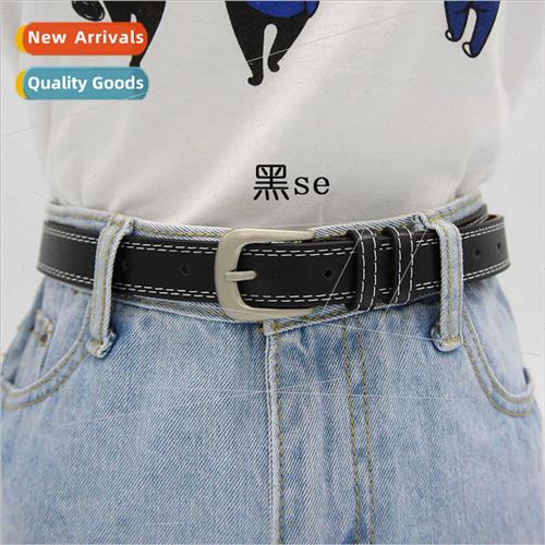 Women belt thick line leather bottom simple versatile decora