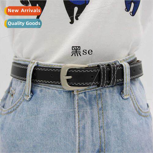 Women belt thick line leather bottom simple versatile decora