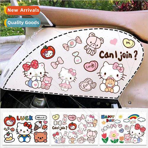 Cartoon cute Hello kty cat motorcycle electric car stickers