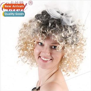 blonde ombre women Zdenka Eur wig Podkapova short Wigs curly