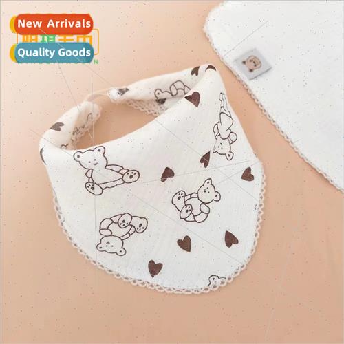 Cotton candy triangle towel drooling towel four layers gauze