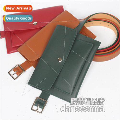 New Korean women belt two layer waist pack thin belt dual-us