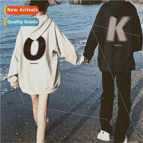 Autumn winter 2023  hoodie sweater couple OK text tops can b