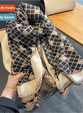 2023 new fashion faux cashmere scarf female dual-use air-con