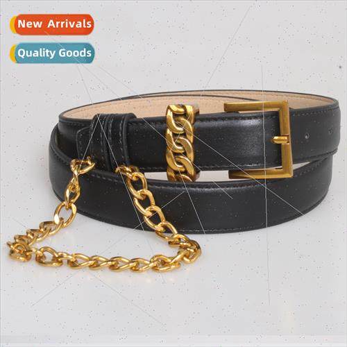 Women belt chain casual versatile belt su gold buckle dress