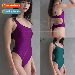 One piece Ladies Europe Bikini Slim Sexy Color Swimsu Solid
