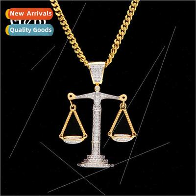 Hip Hop Two Color Electroplated Micro Zirconia Copper Pendan
